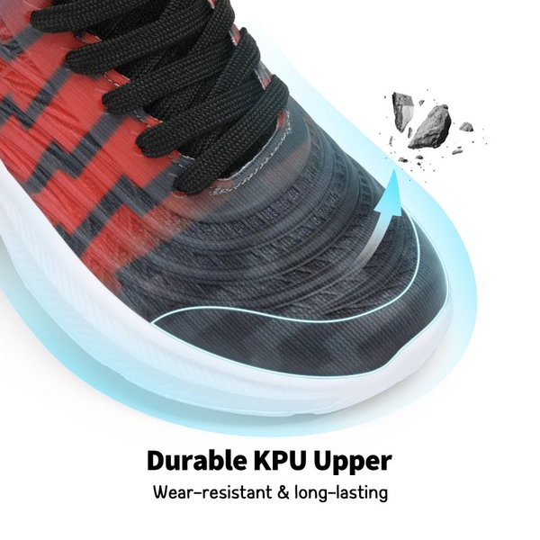[Durastep] Kids Lace-up Running Sneakers - BLACK ROYAL BLUE RED - 2